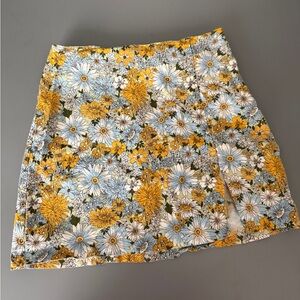 Urban Outfitters Floral Mini Skirt in Yellow and Blue